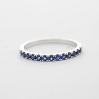 9CT WG 13 STONE SAPPHIRE BAND