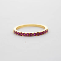 9CT YG 13 STONE RUBY BAND