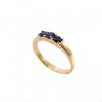 Three Stone Rub-Over Set Ring