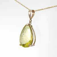 Large Lemon Quartz Teardrop Pendant