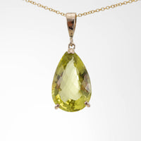 Large Lemon Quartz Teardrop Pendant
