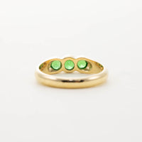 18CT YG TSAVORITE THREE STONE RING