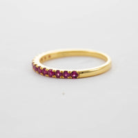 9CT YG 13 STONE RUBY BAND