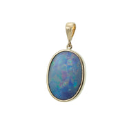 FINE LARGE OVAL OPAL DOUBLET PENDANT