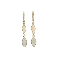 Double drop marquise cut opal earrings