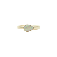9ct y/gold teardrop opal solitaire ring