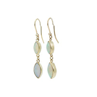 Double drop marquise cut opal earrings