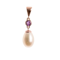 Amethyst and Pearl Round and Teardrop Pendant