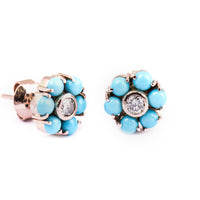 Circular Pearl Cluster Stud Earrings