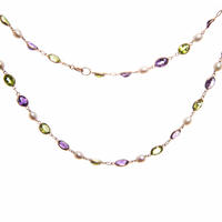 Line Necklace with Pearls