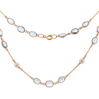 Aquamarine and Pearl Necklace