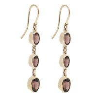 Triple Drop Collet Earrings