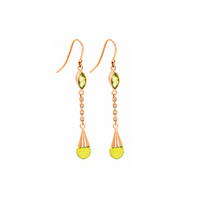 Peridot Marquise and Briolette Earrings