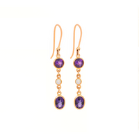 Mixed Triple Drop Earrings