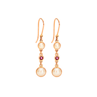 Mixed Triple Drop Earrings