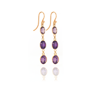 Bezel Triple Drop Earrings