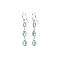 Bezel Triple Drop Earrings