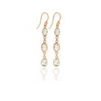 Bezel Triple Drop Earrings
