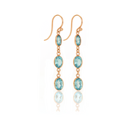 Bezel Triple Drop Earrings