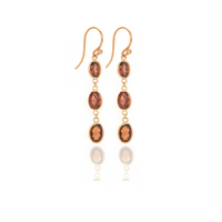 Bezel Triple Drop Earrings