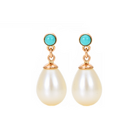 Stud & Teardrop Pearl Earrings