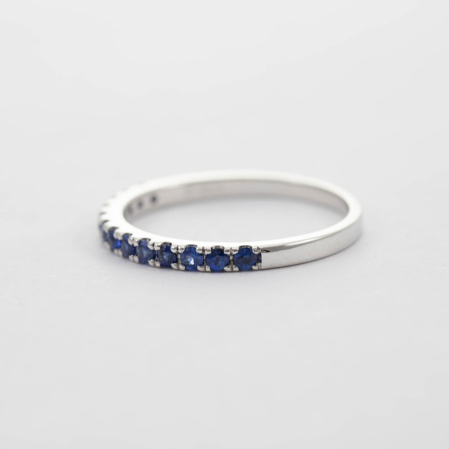9CT WG 13 STONE SAPPHIRE BAND