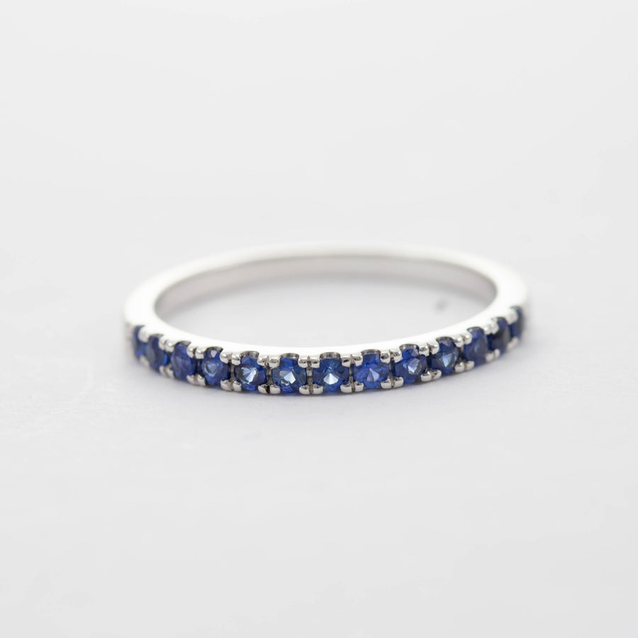 9CT WG 13 STONE SAPPHIRE BAND