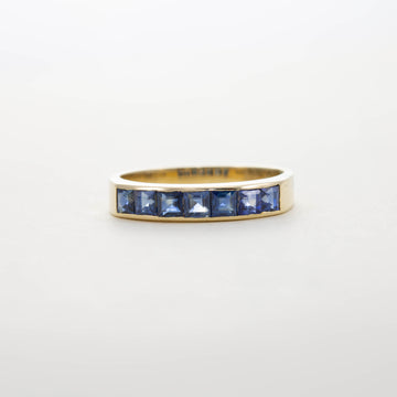 SQUARE CUT SAPPHIRE HALF ETERNITY RING