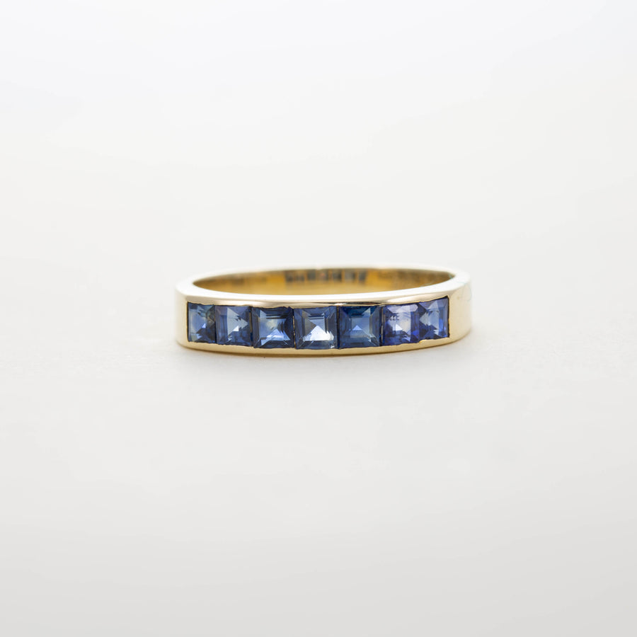 SQUARE CUT SAPPHIRE HALF ETERNITY RING