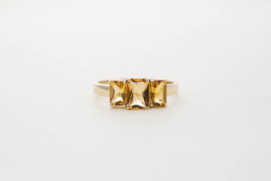 Large Rectangular Three Stone Ring