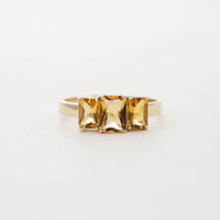 Large Rectangular Three Stone Ring