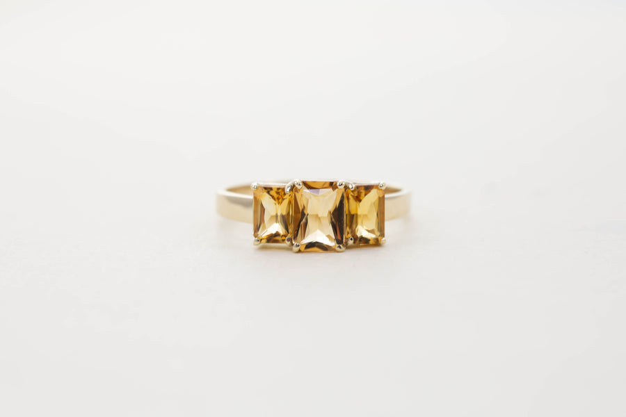 Large Rectangular Three Stone Ring