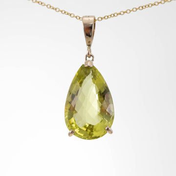 Large Lemon Quartz Teardrop Pendant