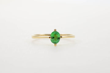 18ct yg tsavorite solitaire ring