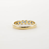 9CT YG SIX STONE SAPPHIRE TWIST HALF ETERNITY RING