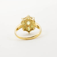 18CT YG CATSEYE CLUSTER RING