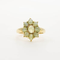 18CT YG CATSEYE CLUSTER RING