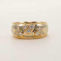 18CT YG DIAMOND SET HEART BAND