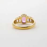 18CT YG PINK AND WHITE SAPPHIRE RING