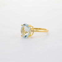 9CT YG LARGE AQUAMARINE RING 4.33CT