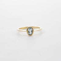 9CT YG SMALL AQUAMARINE RING 0.40ct