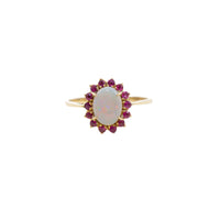 Opal & ruby cluster ring