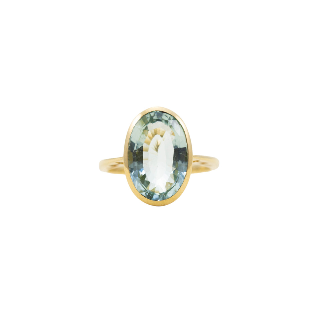 18ct YG Aquamarine Solitaire Ring 4.84ct