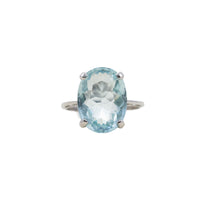 9ct WG Aquamarine Solitaire Ring 7.04ct