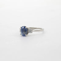 PLATINUM SAPPHIRE & DIAMOND THREE STONE