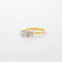 18CT YG DIAMOND THREE STONE RING