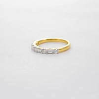 18CT YG BAGUETTE & BRILLIANT CUT DIAMOND HALF ETERNITY RING