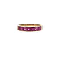 SQUARE CUT RUBY HALF ETERNITY RING