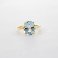 9CT YG LARGE AQUAMARINE RING 4.33CT