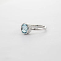 18ct WG Oval Aquamarine Solitaire Ring 4.40ct